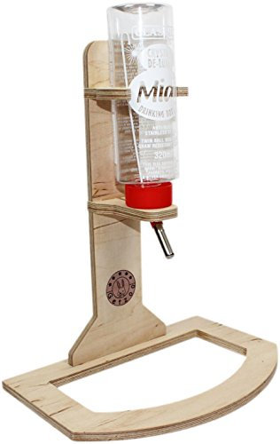 Getzoo Tränke aus Holz + 320 ml Trinkflasche von Classic I Flexible Platzierung & Natürliche Passform I Optimale Hygiene I Großes Fassungsvermögen