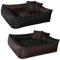 BedDog 2in1 Hundebett MAX Quattro, großes Hundekörbchen aus Cordura, waschbares Hundebett mit Rand, Hundesofa für drinnen, draußen, L, Mocca, schwarz-braun