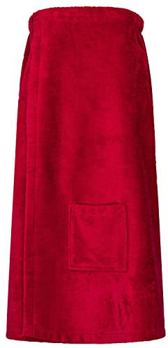 Floringo Luxus Saunakilt/Sauna-Kilt Twin-Star Damen mit Klettverschluss und aufgesetzter Tasche - Himbeere