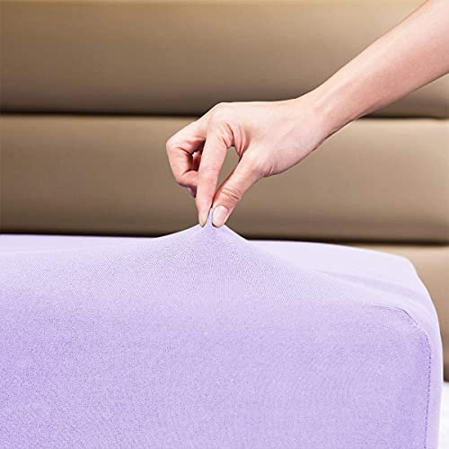 Family Bedding King Size Fitted Sheets Deep Fit | Fitted Bottom Sheet King Jersey Cotton | Deep Pocket Fitted Sheet King | Bedsheet For Kingsize Bed (King, Lilac)
