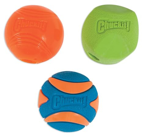 Chuckit Gen 1 Fetch Pack Dog Balls - Interactive Dog Toys, High-Bounce Fetch Ball, Floating Ultra and Rugged Balls, Durable - Size Medium, 2.5-inch Diameter, Set of 3