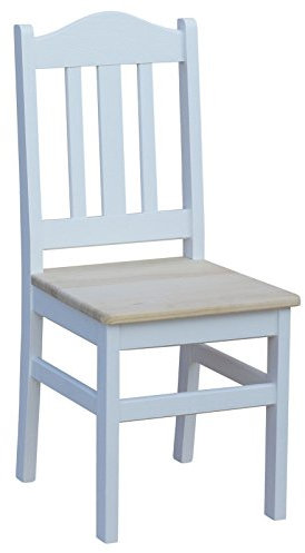 k koma Esszimmerstuhl Massivkiefer, Weiß/Unbehandelt, Landhausstil