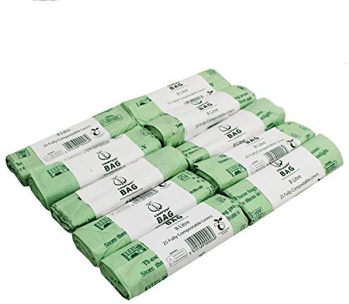 Compost Bag 8L Compostable Food Waste Bin Caddy Liners/Bags - 100% Biodegradable | 8L - 250 bags