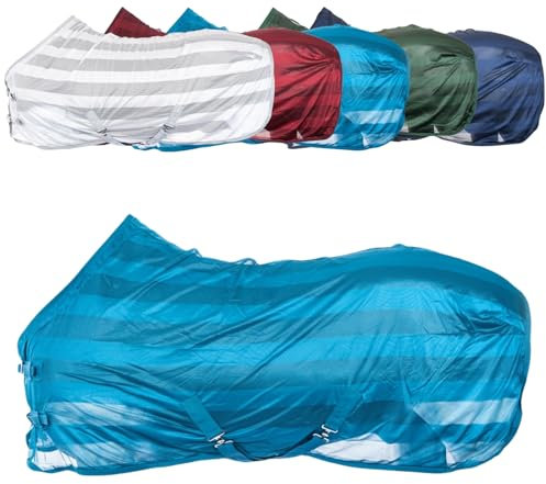 RL24 - Fliegendecke für Pferde Basicline | effektiver Schutz vor Insekten | Ekzemerdecke mit Verstellbarer Kreuzbegurtung | atmungsaktiv & strapazierfähig | Pferdedecke in Petrol | 135cm