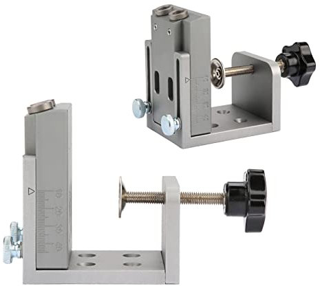 15 Degrees Double Pocket Hole Jig Kit Woodworking Drill Puncher Carpentry Locator