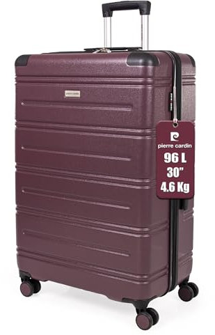 Pierre Cardin ABS Hartschalenkoffer - Reisegepäck mit 8 Spinnrollen | Teleskopgriff | Hartseitenkoffer Lyon CL889, pflaume, L, Gepäck-Set