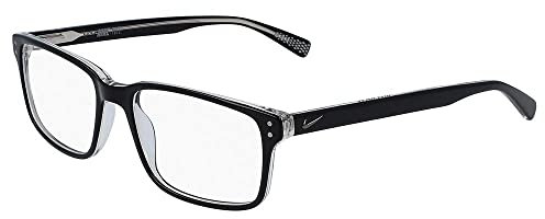 NIKE Brille Größe 55 mm BLACK,CLEAR, EYE SIZE: 55 BRIDGE: 17 HORIZONTAL MEASUREMENT: 55 VERTICAL MEASUREMENT: 36,4
