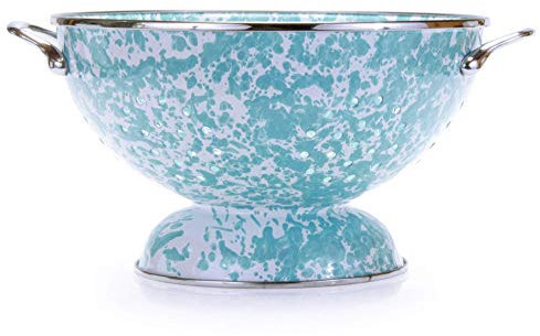 Golden Rabbit Enamelware - Sea Glass Pattern - 5qt Larger Colander