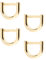 Healifty 4 stücke Legierung d Ring Einstellung Tasche Ring halbkreisförmige d Form Ringe für gepäck Kleidung Rucksack gürtel accessorires (golden)