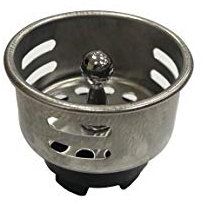 VARNA Stainless Steel Junior Duo Strainer Replacement Basket/Stopper for Bar and Prep Sinks Drains 1 Pack