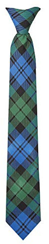 Jacob Alexander Men's Woven Royal Tartan Plaid Black Watch Pre-Tied Clip-On Neck Tie for Formal Events Wedding Business - Blue Green