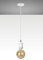 Trango 9000WL LED Retro Pendelleuchte in Weiß matt inkl. 1x E27 4 Watt LED Amber *VINTAGE* Glühbirne 2500K warmweiß Gold farbig, Hängelampe nostalgisch inkl. 110cm Textilkabel & Schraubring