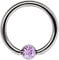 Ohrpiercing Titan Piercing Ring 1,2 x 10 mm mit Zirkonia Kugel in helllila