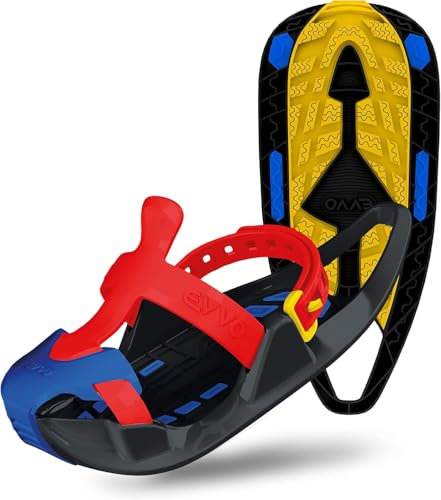 EVVO SHOSHIBAA, Raquette Neige pour Enfant, Fixations Réglables, Crampons Souples, pour Enfant, Tout Terrain, Randonnée Neige