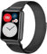 PaceBid Armband Kompatibel mit Huawei Watch Fit, Mesh Gewebte Edelstahl Handgelenk Magnetisch Ersatzband Armband, Klassisches Verstellbarer Uhrenarmband für Huawei Watch Fit (Schwarz)