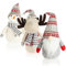 com-four® 3X Premium Weihnachts-Wichtel für die Weihnachtsdeko, winterliche Figur als Dekoartikel, niedlicher Kantenhocker als Raumschmuck oder Geschenk (3 Stück - grau)