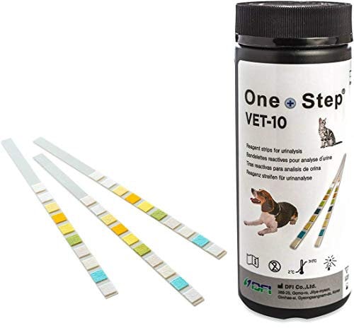 One Step Dog, Cat, Pet Urine Test Strips, pH, Infection, Diabetes, Vet Parameter Sticks, 100 Testing Strips
