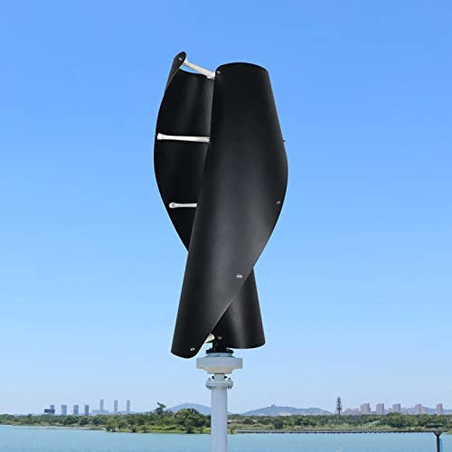 Genway 2000W Windkraftanlage 24V 48V 96V 220V Vertikale Windgenerator Magnetschwebeachsen- Windturbine Generator mit MPPT Controller Windrad mit 2 Flüge Heimgebrauch