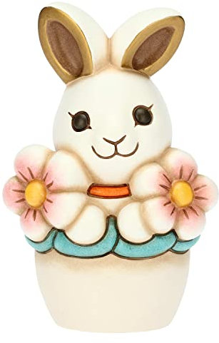 THUN - Niedliche Joy Hase im Blumentopf - Linie Blume in Blume - Wohnen, Symbole, Tiere und Minianiere - Keramik - 8,3 x 7 x 13 cm h