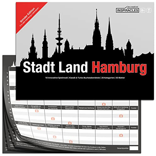 Inspiracles Stadt Land Hamburg - Tolles Hamburg Geschenk - Das Quiz Spiel für Hamburger und Fans - Hamburg Souvenirs, Hamburg Andenken - Hamburg Spiel für Freunde