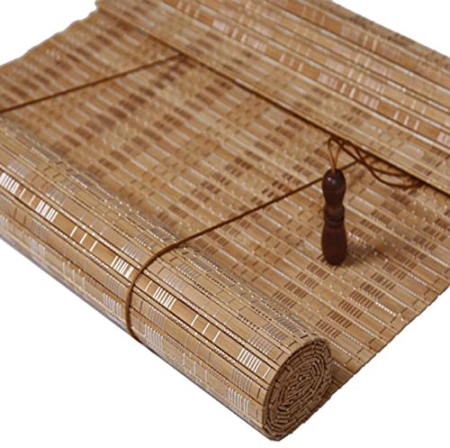 MHUQIA Karbonisierungs Schilf Vorhang 140x250cm, Rollo Bambus,AußEnbereich Bambu Jalousien, Handgewebt, Atmungsaktiv, Wetterfest, Mit ZubehöR, FüR Drinnen,DraußEn