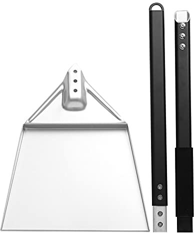 Abbto Pala di Carbone - Pala in Frassino in Acciaio Inox - Pala per Cenere in Acciaio Inossidabile per braciere, Finitura Resistente al Calore, Barbecue, Carbone, Cenere, Paletta da Poker, Pale