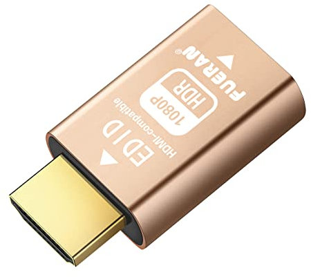 FUERAN Edid-Emulator-Adapter (4 Generation), HDMI kompatibel mit Mac Thunderbolt auf HDMI-Switches/Extender/AV-Receiver/Video-Splitter (1920x1080-HDR)