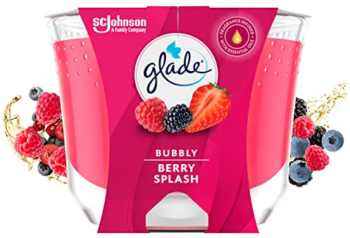 Glade Langanhaltende Duftkerze im Glas, Bubbly Berry Splash, 4er Pack (4x224 g)
