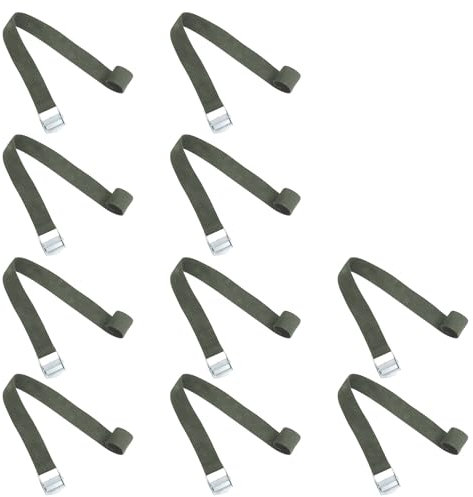 10 Stück Spanngurte Kurz mit Klemmschloss Spanngurt - Zurrgurte Zurrgurt Befestigungsriemen zur Befestigung Schnellspannung für Fahrrad Grün 2.5 x 40 cm