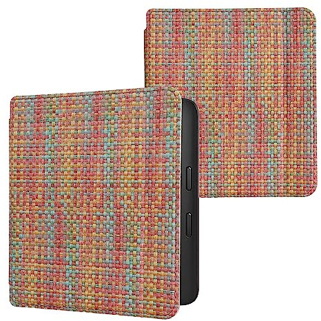 kwmobile Étui liseuse Compatible avec Kobo Libra 2 - Étui à Rabat magnétique Protection en PVC - Jaune-Rouge-Vert