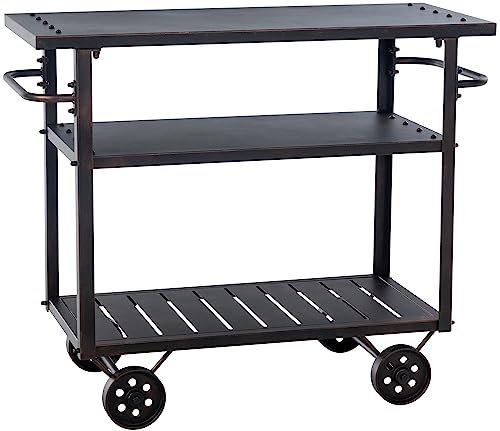 CLP Servierwagen Spring I Mehrzweck-Servierwagen Für Küche Und Esszimmer Mit 3 Etagen, Farbe:Bronze