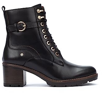 Pikolinos Llanes Stiefeletten mit Absatz Damen | Aus Leder | Schnür- und Reißverschluss | Hoher Absatz | EU-Größe 35–42