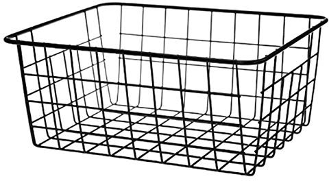 Rfeeuubft Hollow Iron Cable Storage Basket Metal Basket Without Insert Bathroom Kitchen Organiser Black