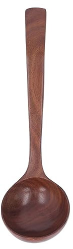 Qcwwy Louche à Soupe en Bois de Teck, Cuillère Ustensile Louche en Bois Cuillère pour Accessoires de Soupe Grande Cuisine en Bois Soupe Sauce Bouillie Louche de Service