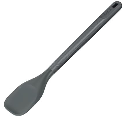 Zyliss Spoontula Medium, Sustainable Wheat Straw/Silicone, Cooking Spoon Spatula Combi, Heat Resistant Silicone Head, Beluga Grey, 29cm x 6cm, Dishwasher Safe