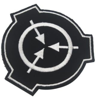Aufnäher, Motiv: SCP Foundation, Logo, Stickerei, für Armband, Rucksack, Kleidung, Abzeichen, taktisches Emblem, Applikationen, bestickt, Schwarz