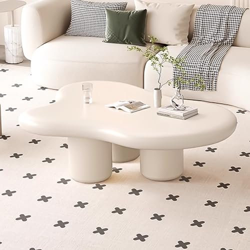 Couchtische für Wohnzimmer Weiß, gewellter Couchtisch, Wolkenförmiger Couchtisch, Wolken-Couchtisch für Wohnzimmerdekoration, Beistelltisch für Wohnzimmer