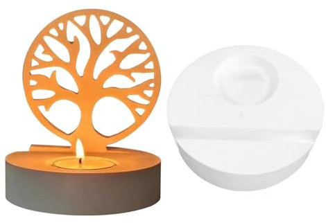 1 moule en forme d'arbre pour bougie chauffe-plat en résine, anti-adhésif, outils de projets d'artisanat en silicone souple, moules de décoration d'intérieur pour cire