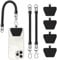 COCASES Phone Lanyard, Universal Theftproof Anti-Lost Elastic Tether Wrist Strap with Patch Compatible with Most Smartphones(Black*2)