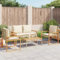 Faroom Polyrattan Gartenmöbel Set Lounge Set mit Kissen Gartenmöbel Essgruppe mit 2 Sitzer Sofa, 2 Sessel Und 1 Tisch Beigemischung und Braun