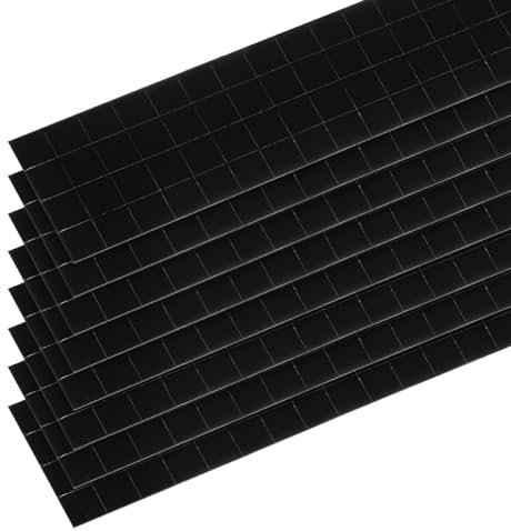 QUARKZMAN 8 Stück Selbstklebende Mosaikfliesen, 10 * 10mm Mosaiksteine zum Basteln Glitzersteine Selbstklebend für DIY Handwerk Dekoration - Schwarz