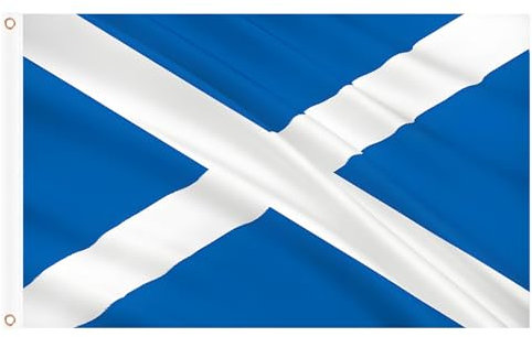 Scottish Flag 5ft x 3ft, Large Scotland Flags with Brass Eyelets for Burns Night Decoration St. Andrew's Day Party Decorations