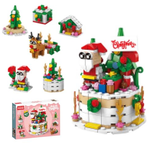 Weihnachten Bausteine Set,Mini Bausteine Weihnachts Adventskalender 2024, Weihnachten Bausteine Bauklötze Spielzeug,Mitgebsel Kindergeburtstag,Spielzeug ab 4 Jahre,Weihnachtsgeschenke (Weihnachtsmann)