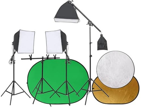 ZEYUAN Kit Studio Fotografico con Luci Fondale e Riflettore,Studio Foto,Fotografia,Illuminazione e Studio,Luci e Flash da studio-3143973