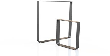 mina concept Bankgestell Flachstahl U Form gebogen – Schwarz– Breite 40 cm, Höhe 43 cm Profil 80 x 8 mm – 2 Stück – B U F 8008 SW