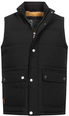 Indicode Herren INBellmil gefütterte Steppweste mit Reißverschluss und Stehkragen | Markenweste für Männer Black, M