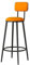 BVDHASDBT Beistellstuhl mit Metallrahmen, Barhocker, hoher Chefsessel, stabile Metallbeine, bequem gepolstert mit Rückenstütze, moderner Esszimmerstuhl (Orange, 75 cm)