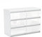 MRBLS_HOME Kommode mit 6 Schubladen Sideboard Schubladenschrank Kleiderschrank Modern Möbel mit Schubladen für Ihr Schlafzimmer (Weiß Matt - Weiß Glanz) – 100 x 71,5 x 33,5 cm (B/H/T)