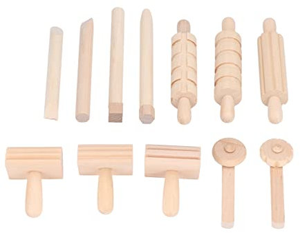 12PCS Kids Rolling Pin Toy Brain Hole Gameplay DIY Hand Crafted Set for Clay Dough Suitable for Children Ages 36 Months and Above