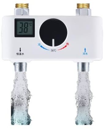 DDRROJFRS Valvola termostatica Speciale for scaldabagno Elettrico, valvola miscelatrice Regola automaticamente la Temperatura Controller Universale for Vasca Aperta da Bagno a 38 Gradi(Digital)